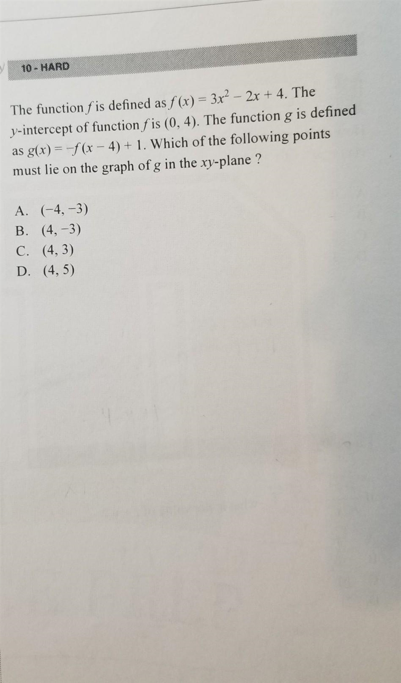 Which of the following points must lie on the graph?​-example-1