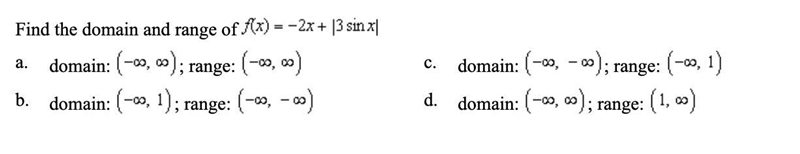 (9Q) Find the domain and range of f(x) = = -2x + 3 | 3 sin x |-example-1