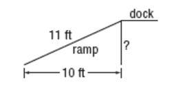 The bottom end of a ramp at a warehouse is 10 feet from the base of the main dock-example-1