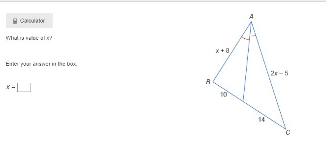 What is value of x? Enter your answer in the box. x =-example-1