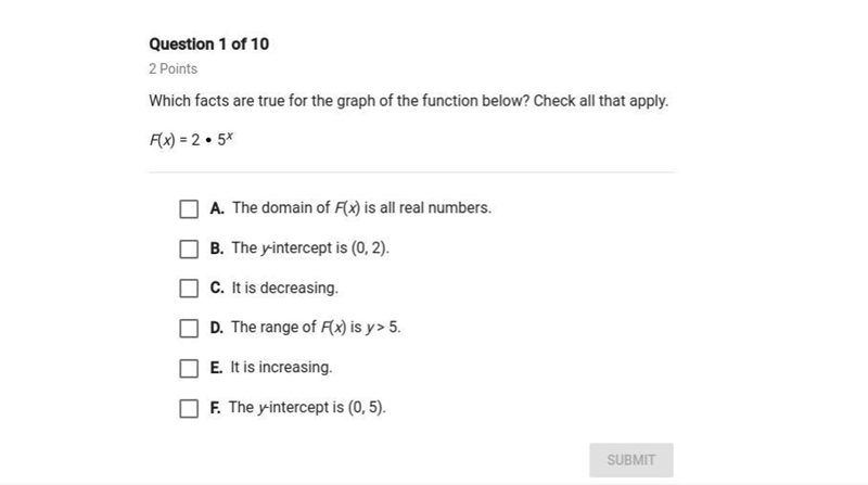 What facts are true for the graph of the function listed below? Please check all that-example-1