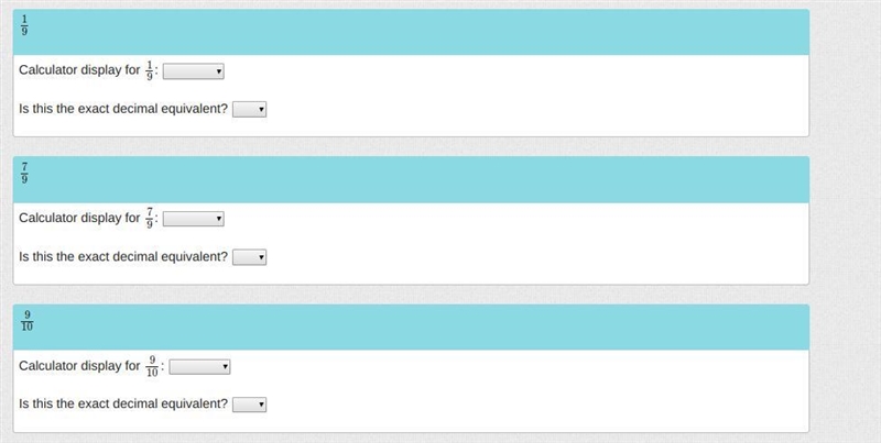 HELP PLEASE!! Calculators cannot display repeating decimals. Calculators always round-example-1