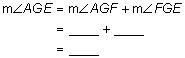 Every triangle in the figure at right is equilateral. What is the measure of ∠AGE-example-2