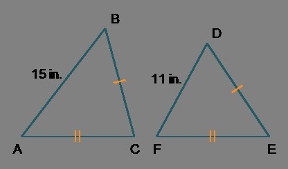 Given AC ≅ FE and CB ≅ ED which statement is correct? Angle A is larger than angle-example-1