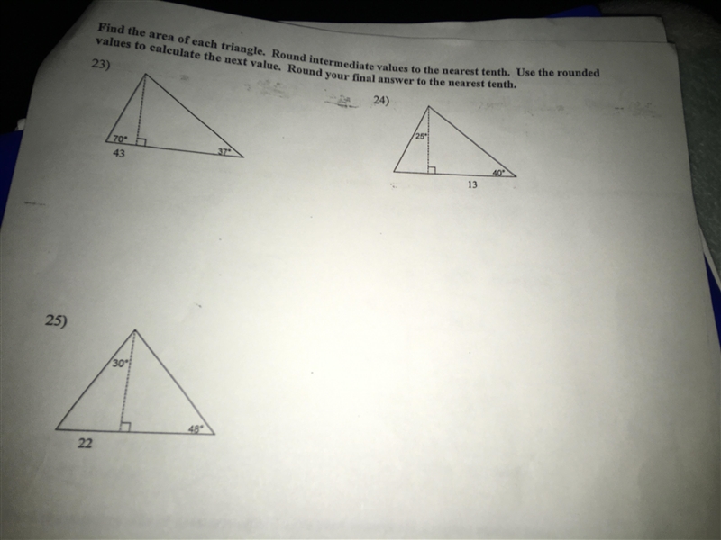 Find the area of each triangle. Round intermediate values to the nearest tenth. Use-example-1