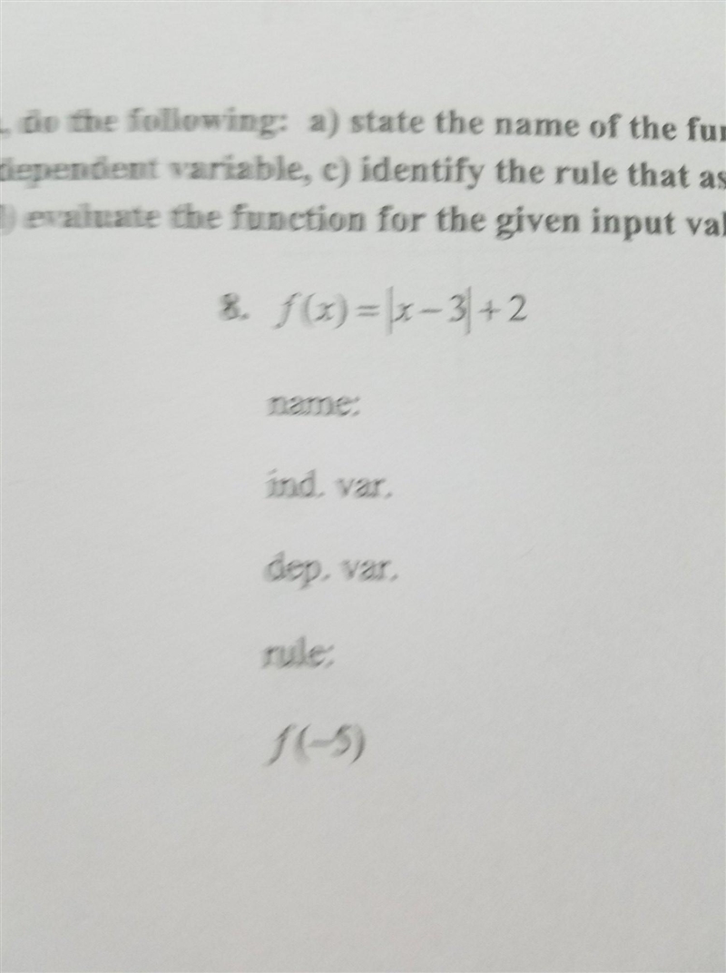 For each function, do the following: a) state the name of the function, b) identify-example-1