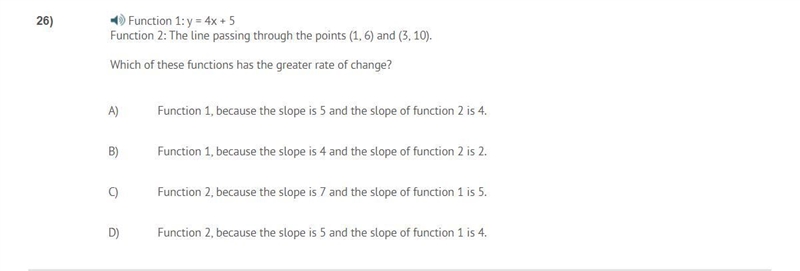 PLEASE HELP ASAP!!! CORRECT ANSWER ONLY PLEASE!!! Function 1: y = 4x + 5 Function-example-1