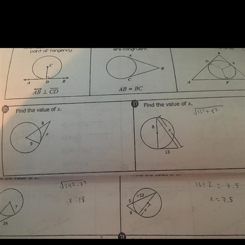 Help on 16 & 17 please. find x-example-1