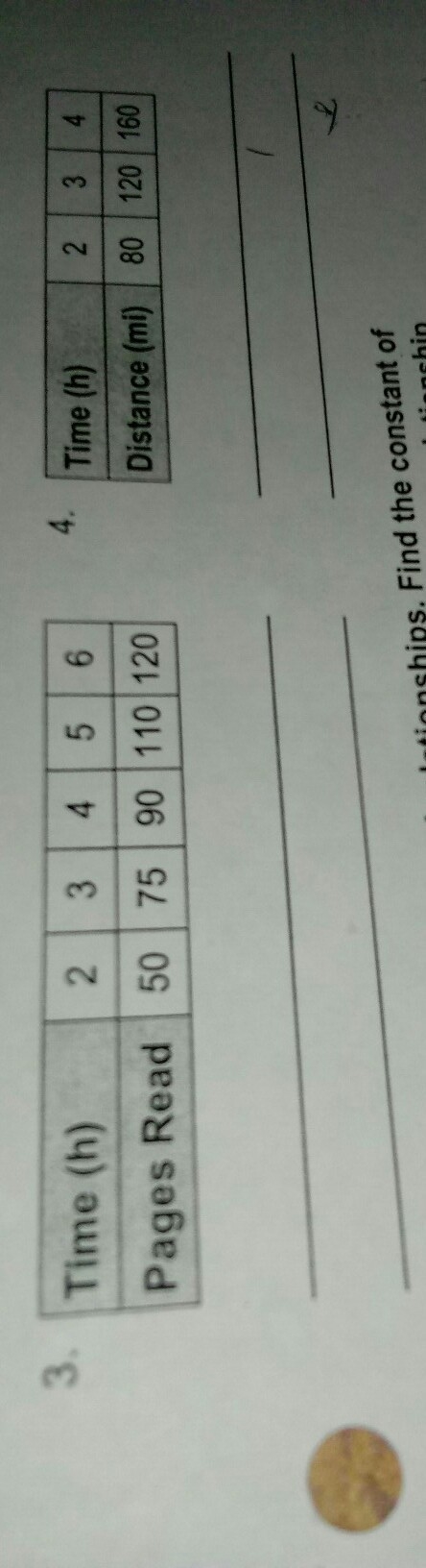 Use the table to determine whether the relationship is proportional.If so,write an-example-1