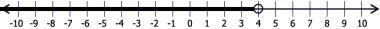 Which quantity does this number line represent? A) less than 5 B) less than 4 C) less-example-1