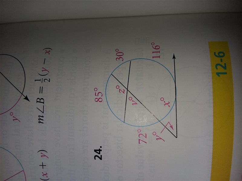 Help! Assume that lines that appear tangent are tangent. Find the value of each variable-example-1