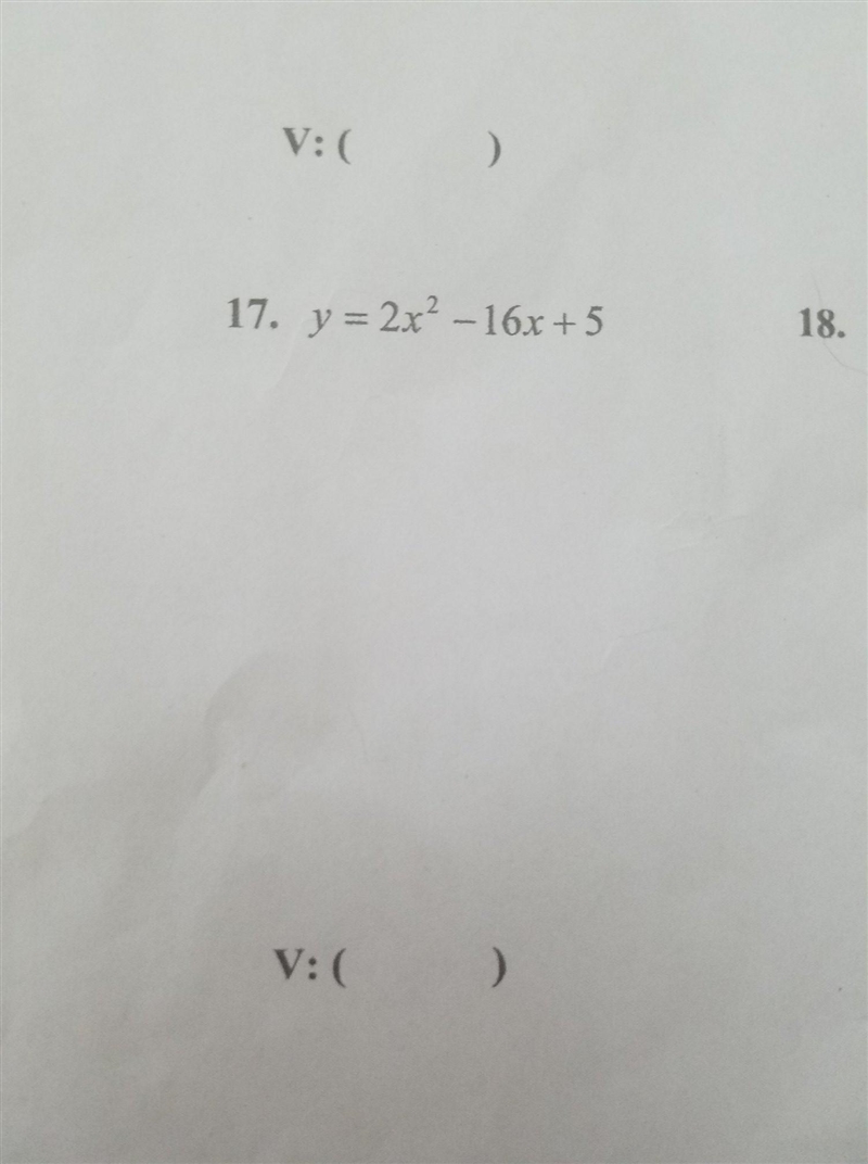 Rewrite each equation in vertex form by completing the square. Then identify the vertex-example-1