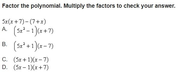 Factor the polynomial. Multiply the factors to check your answer.-example-1