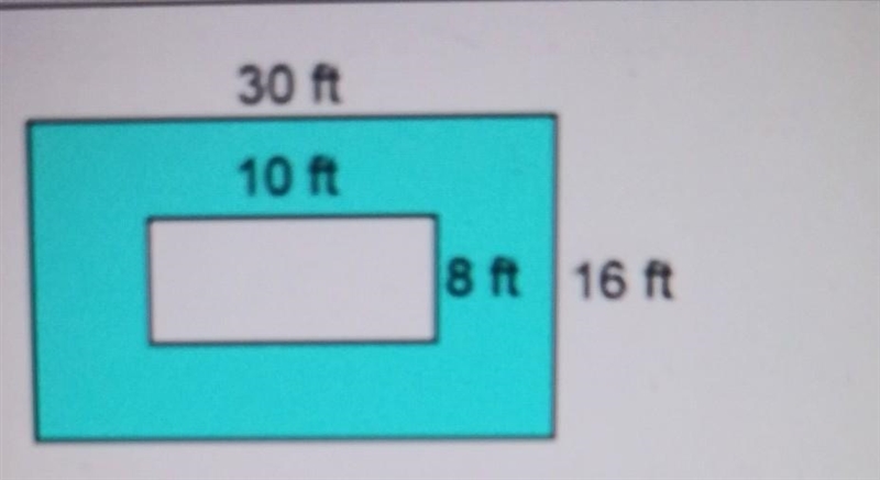 30 ft 10 ft 8 ft 16 ft Find the base of a triangle with the same area as the shaded-example-1