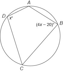 1. Quadrilateral ABCD ​ is inscribed in a circle. What is the measure of angle A? 2. ​ Quadrilateral-example-3