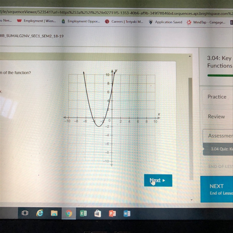 What is the relative minimum of the function ?-example-1