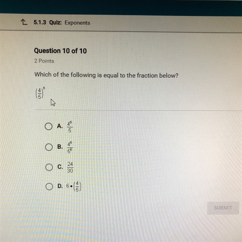 Which of the following is equal to the fraction below-example-1