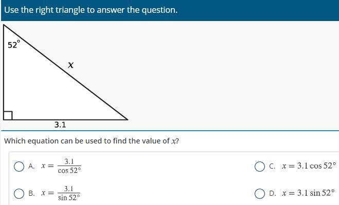 Which equation can be used to find the value of x?-example-1