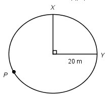 What is the length of XPY in terms of pie? A) 30 pi m B) 10 pi m C) 300 pi m D) 100 pi-example-1