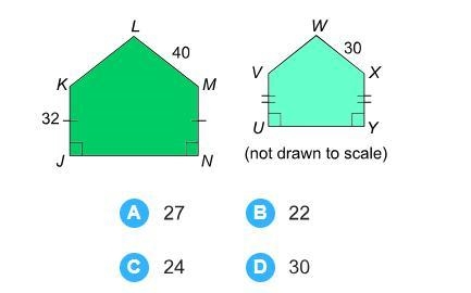 Pentagon uvwxy is similar to pentagon jklmn. what is the length of xy?-example-1