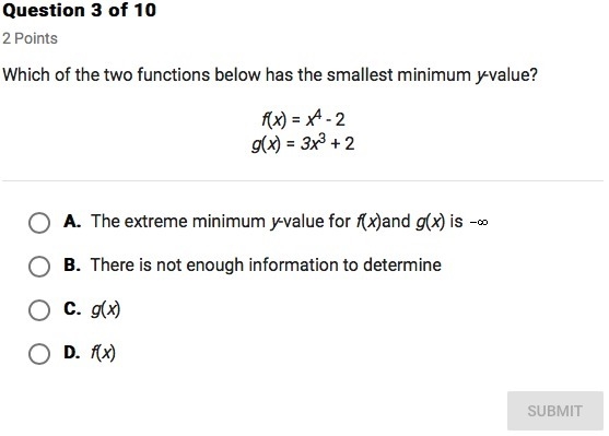 Which the two functions below has the smallest minimum.......-example-1