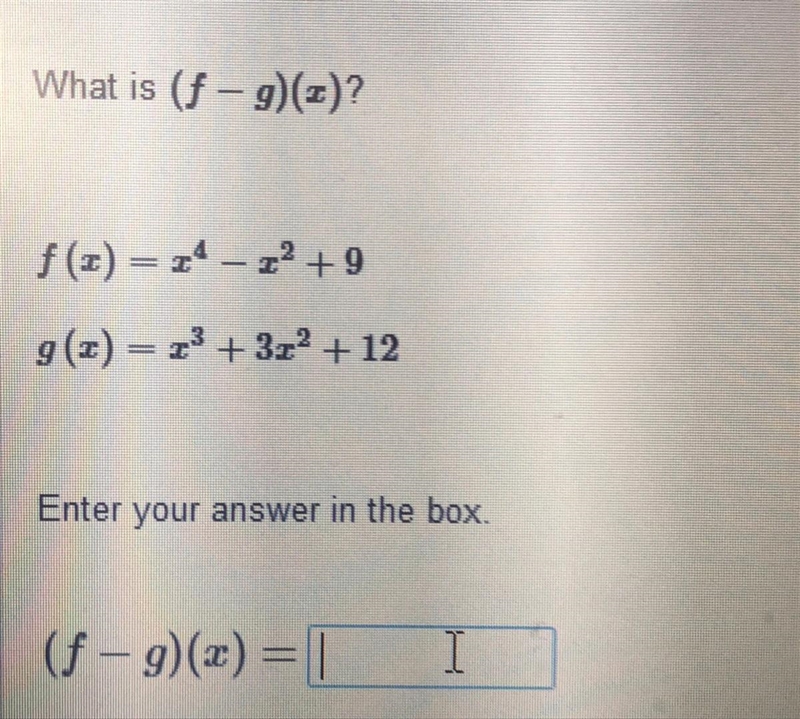 What is (f-g)(x)? question equation show in picture-example-1