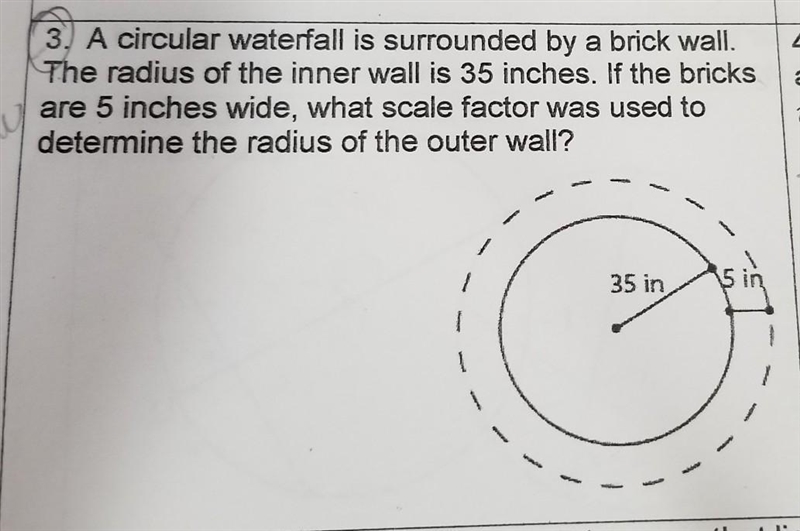 A circular waterfall is surrounded by a brick wall. The radius of the inner wall is-example-1