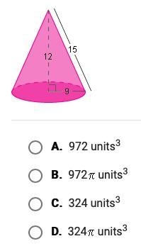 Find the volume of the cone shown below.-example-1