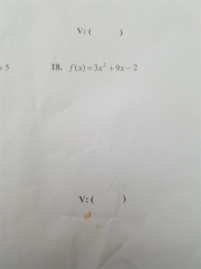 Rewrite each equation in vertex form by completing the square. Then identify the vertex-example-1