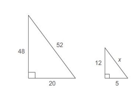 The triangles are similar. What is the value of x? Enter your answer in the box. x-example-1