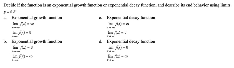 (Q9) Decide if the function is an exponential growth function or exponential decay-example-1