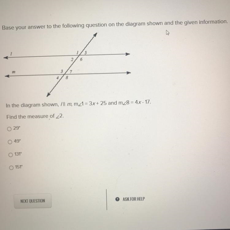 Base your answer to the following question on the diagram shown and the given information-example-1