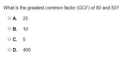 What is the greatest common factor (GCF) of 80 and 50?-example-1