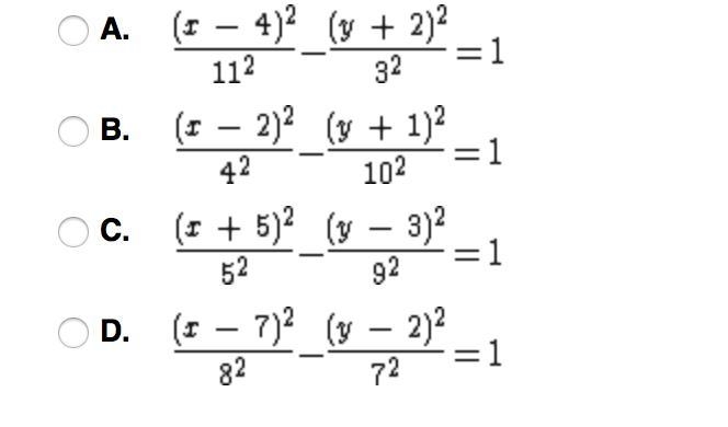 Which hyperbola’s asymptote rectangle has the greatest perimeter?-example-1