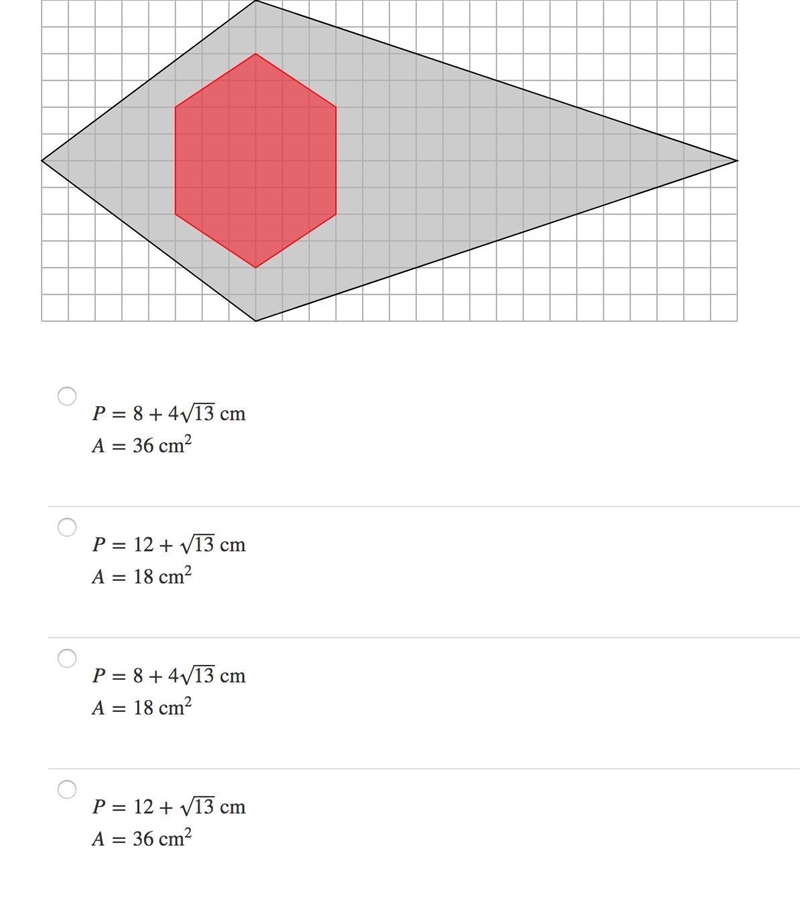 A kite is designed on a rectangular grid with squares that measure 1cm by 1 cm. A-example-1