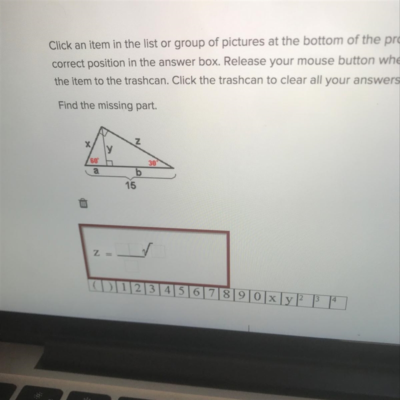 Find the missing part Z=-example-1