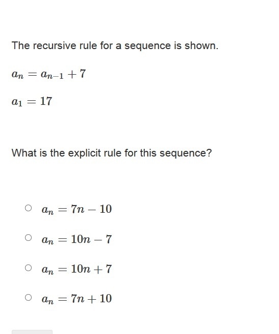 PLEASE HELP ASAP!!! CORRECT ANSWER ONLY PLEASE!!! The recursive rule for a sequence-example-1