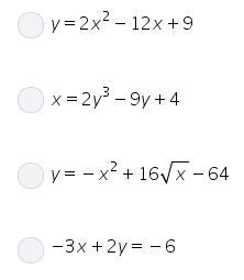 Which of the following is a quadratic function?-example-1