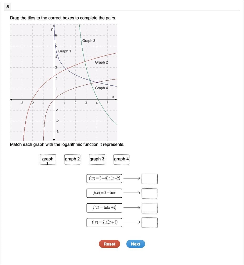 HELPPPPPPP ASAPPPPP Match each graph with the logarithmic function it represents.-example-1