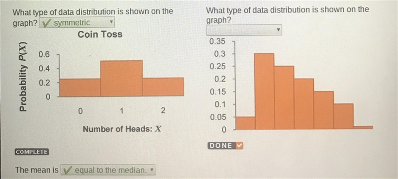 help with last question please thank you. answer choices are: negatively skewed, symmetric-example-1