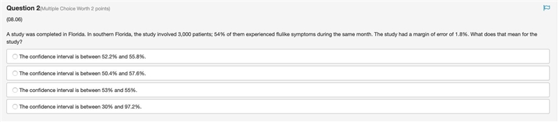 8.06 A study was completed in Florida. In southern Florida, the study involved 3,000 patients-example-1