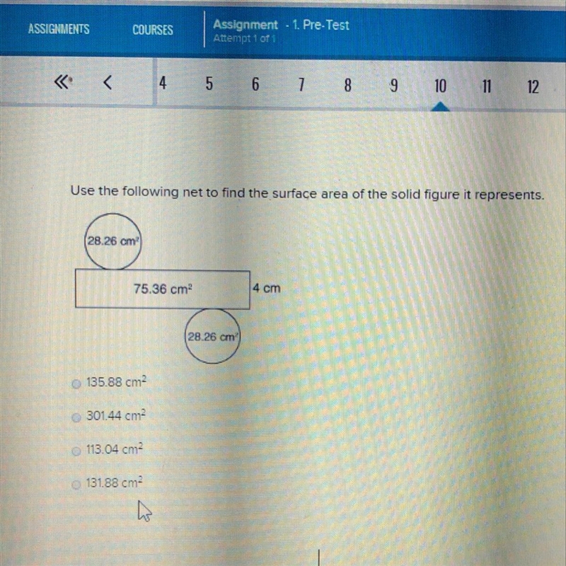 Use the following net to find the surface area of the solid figure it represents.-example-1