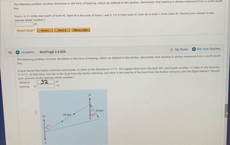 Can anyone help me with these two problems? I found the distance to one. Please, assignment-example-1