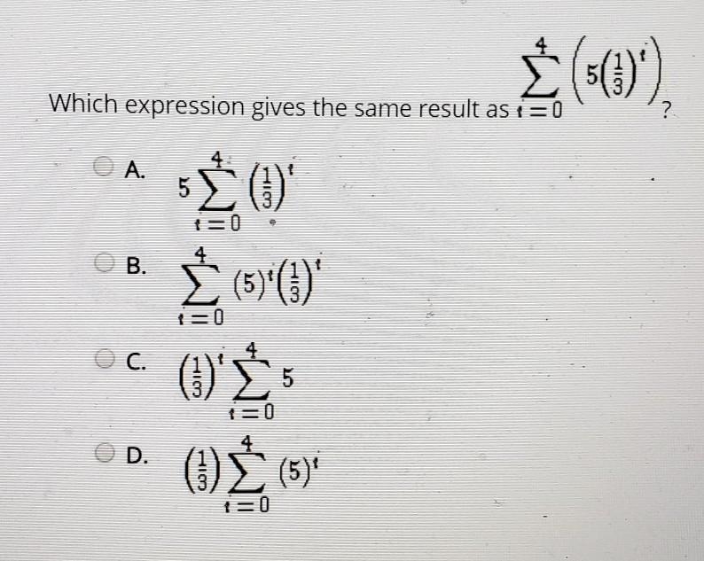 Which expression gives the same result as????​-example-1