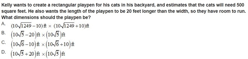 Kelly wants to create a rectangular playpen for his cats in his backyard, and estimates-example-1