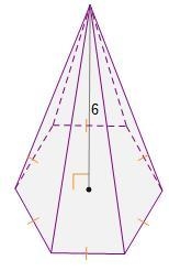 A solid right pyramid has a regular hexagonal base with an area of 7.4 units2. The-example-1