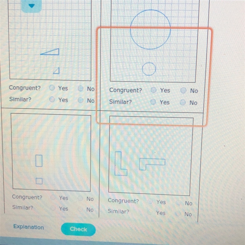 Are these shapes congruent or similar-example-1