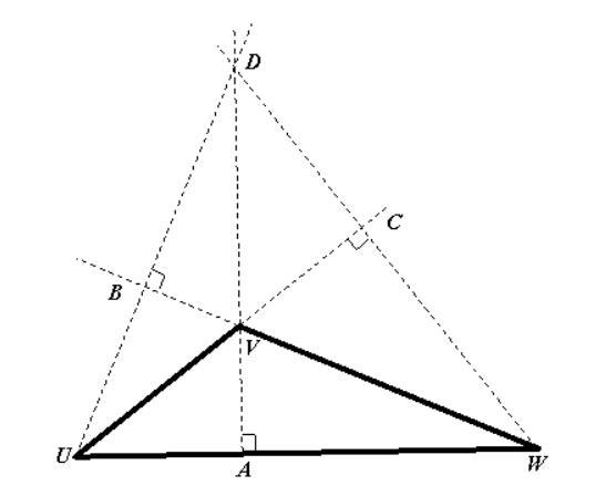 Please help me ASAP!!! Which point is the orthocenter for triangle UVW? A. point B-example-1