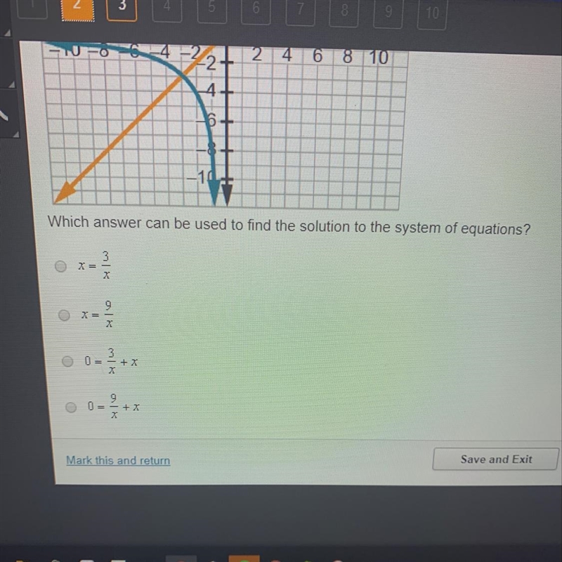 Consider the graph showing two functions.-example-1