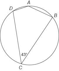 ​ Quadrilateral ABCD ​ is inscribed in this circle. What is the measure of ∠A ? Enter-example-1